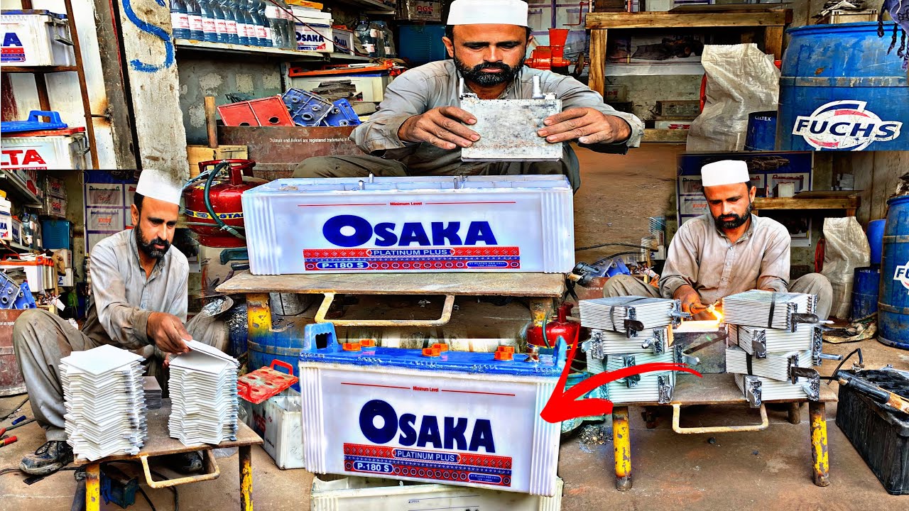 Expert Guys Making Acid Battery Plates & Restoring A Dead Battery