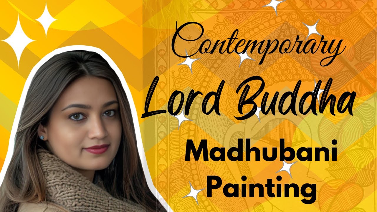 Lord Buddha Contemporary Madhubani Painting for beginners 🙏☺️| Easy Madhubani Printing