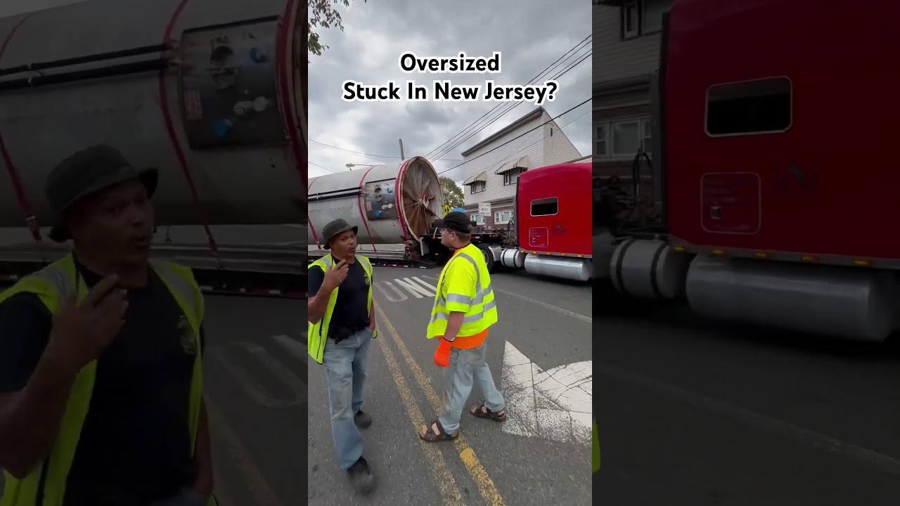 Oversized load stuck in New Jersey ? What are your thoughts ? #heavyhauling #trucking #hotshotbennii