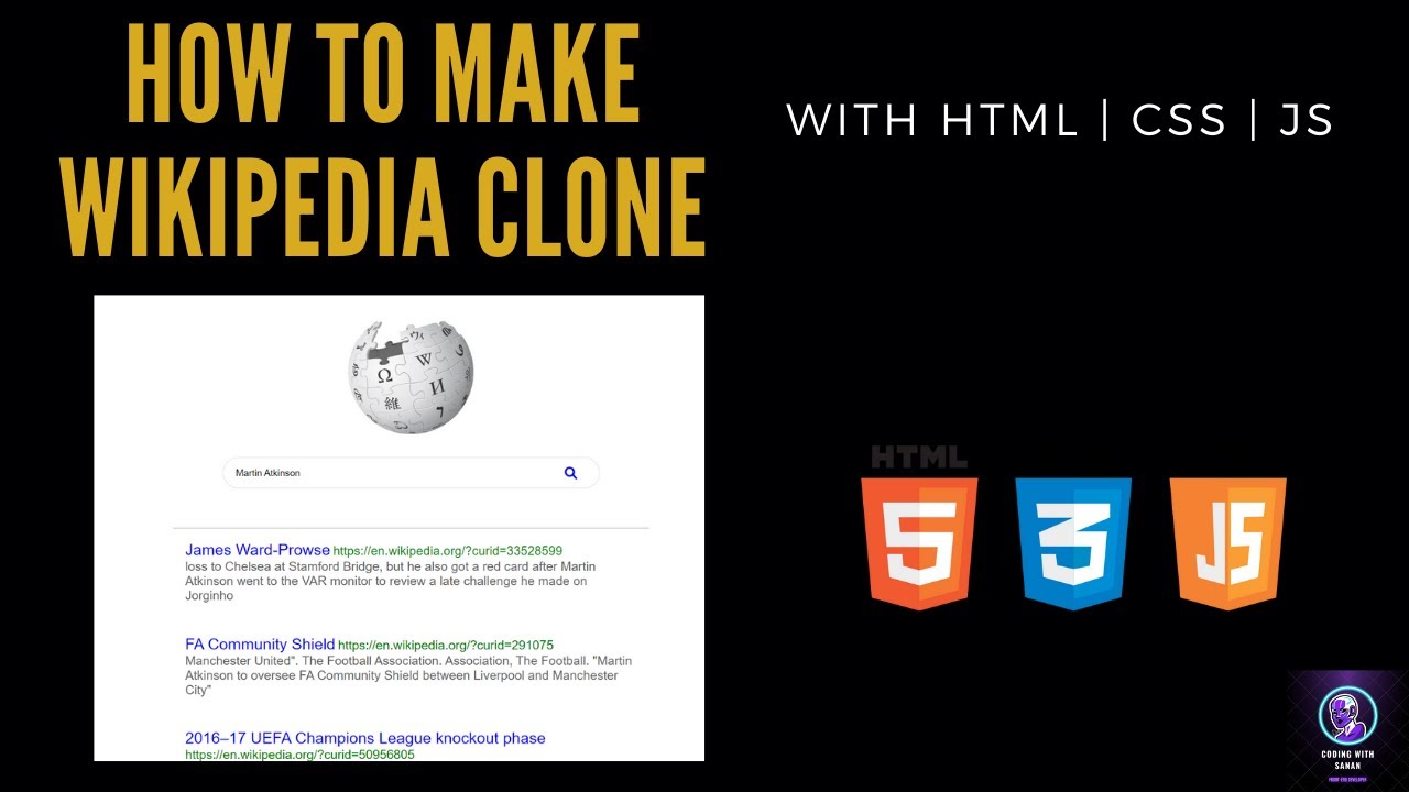 How to Make Wikipedia Clone with HTML, CSS, JS using Fetch API | JavaScript Tutorial