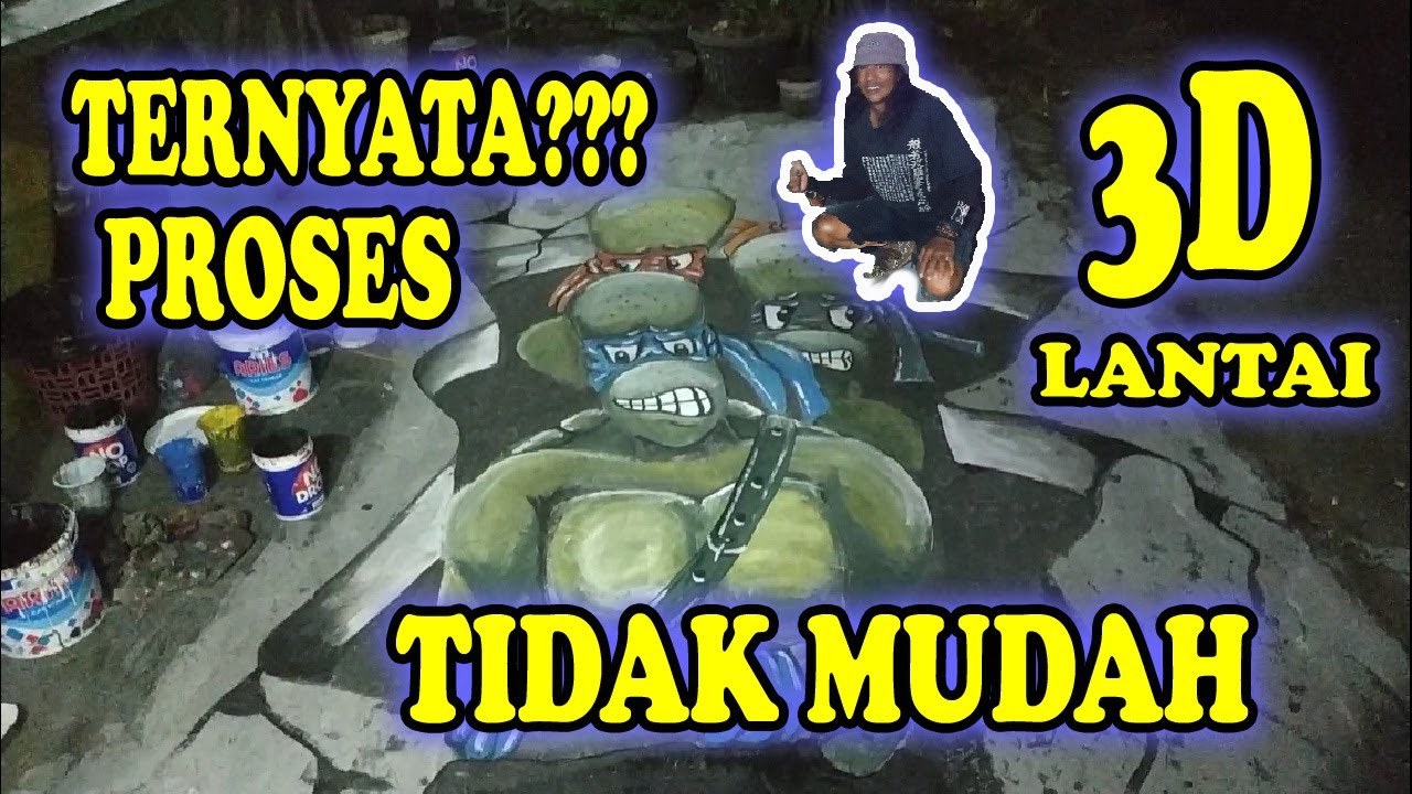TERNYATA PROSES MELUKIS 3D LANTAI SEPERTI INI|| 3D FLOOR PAINTING