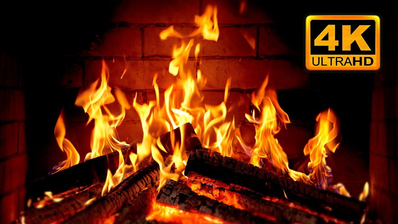 🔥 Fireplace 4K UHD! Fireplace with Crackling Fire Sounds. Fireplace Ambience
