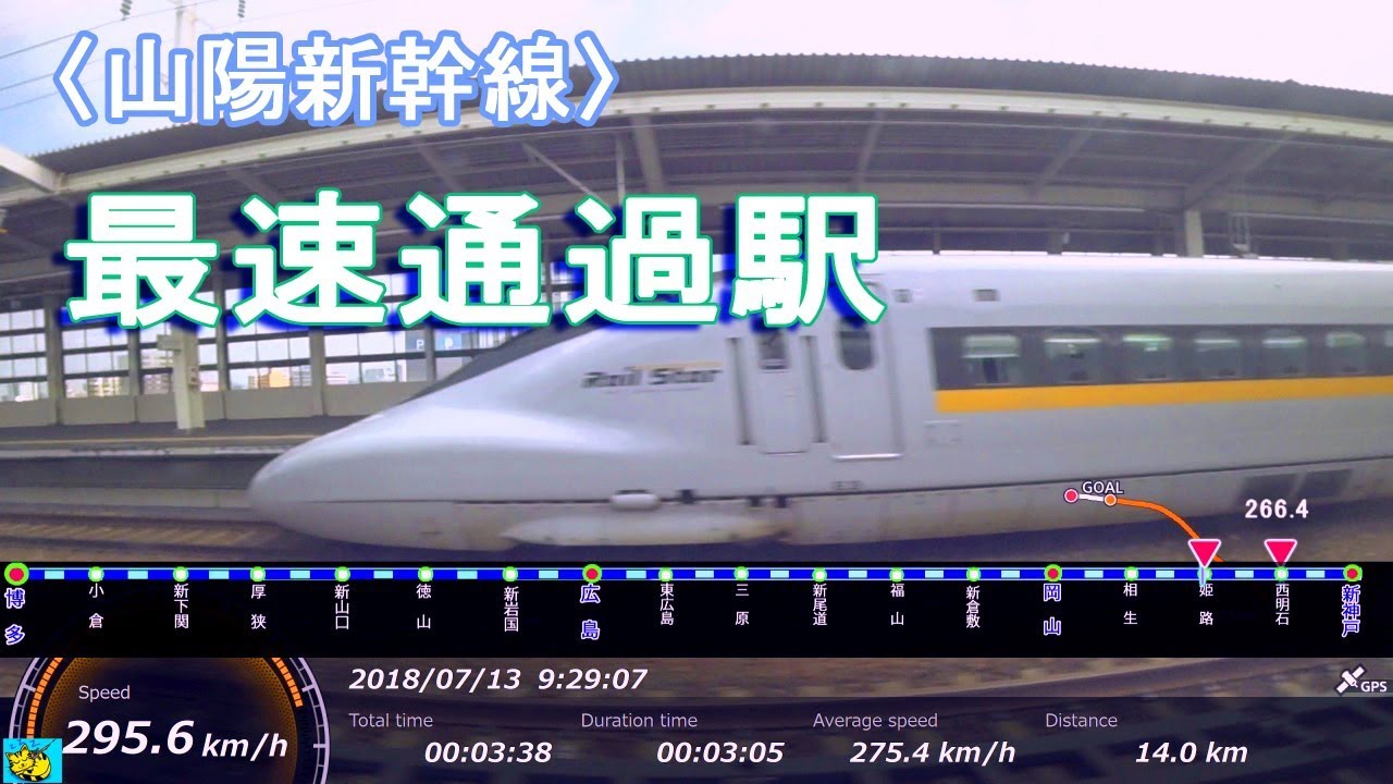 【山陽新幹線】最速通過駅は「姫路」だけではなかった。〈San'yo Shinkansen〉I measured the passage speed of each station.