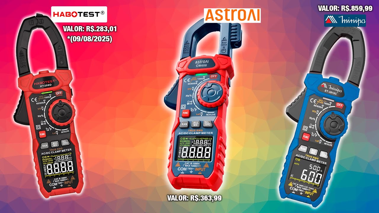 Comparativo de Preços: Minipa ET-3810C vs AstroAI vs Habotest HT208D