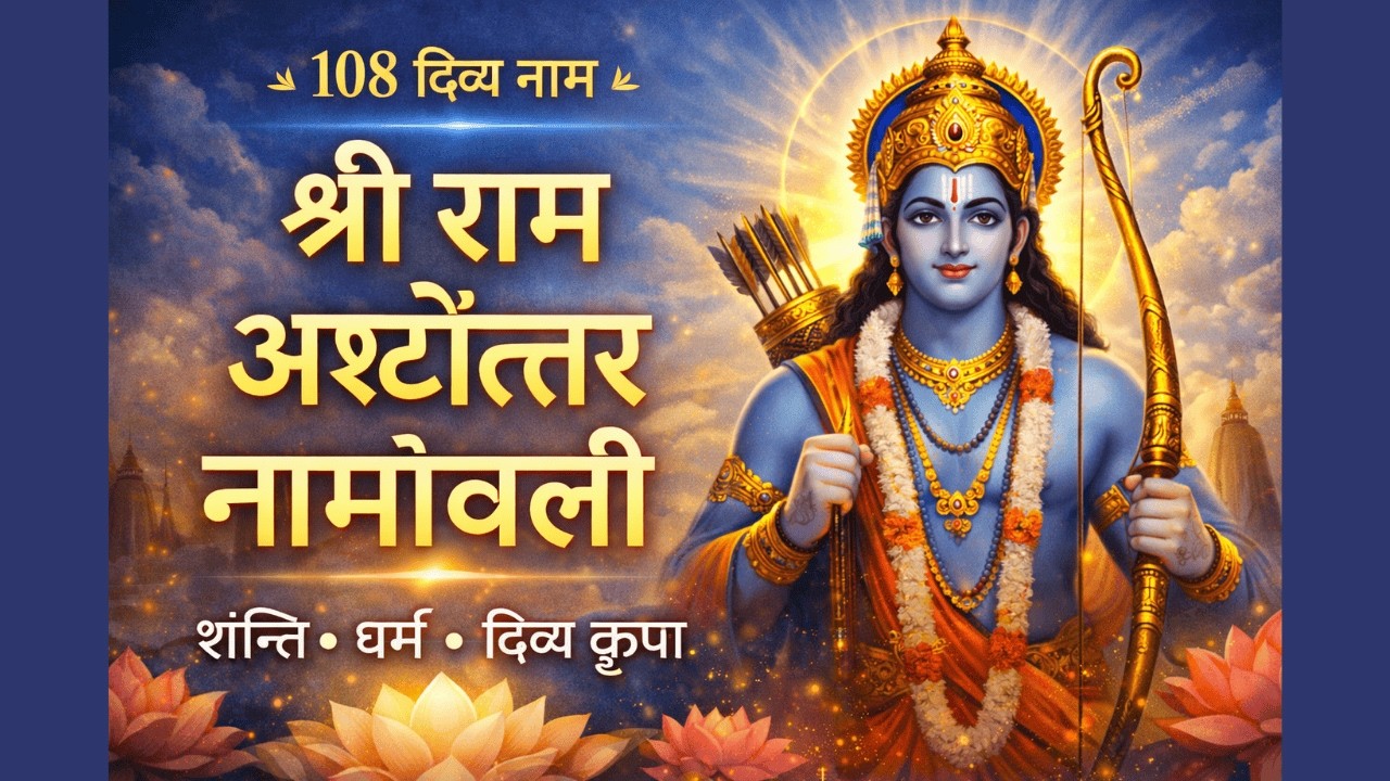 श्री राम अष्टोत्तर शतनामावली (108 दिव्य नाम) | शांति, धर्म और दिव्य आशीर्वाद हेतु पावन जप 🕉️🌸