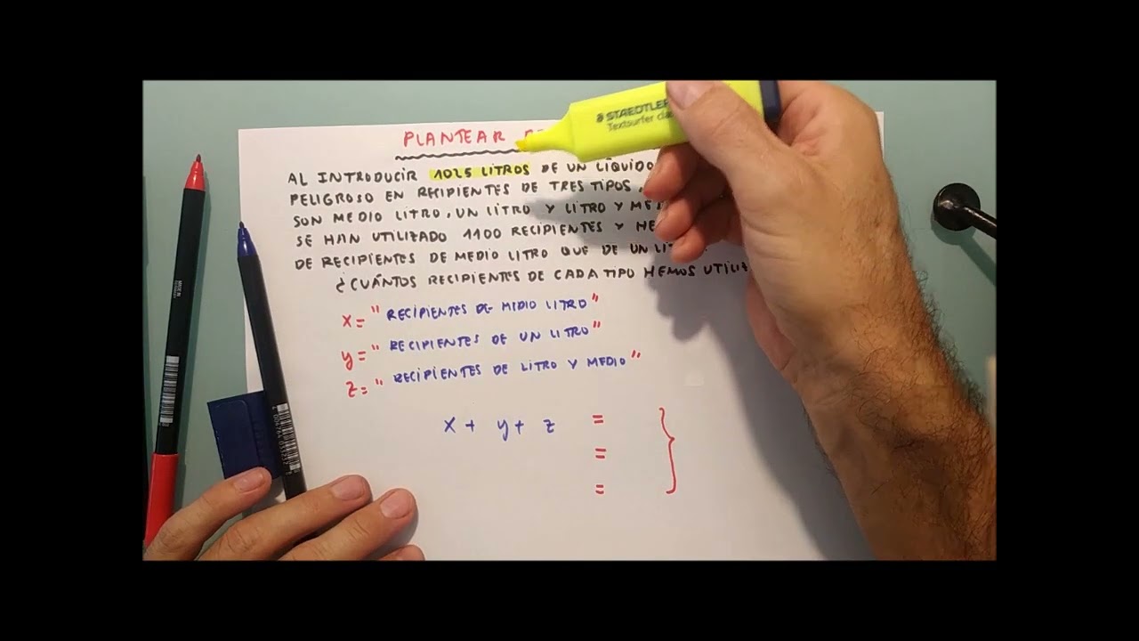 15 PLANTEAR PROBLEMAS DE 3 ECUACIONES Y 3 INCOGNITAS.