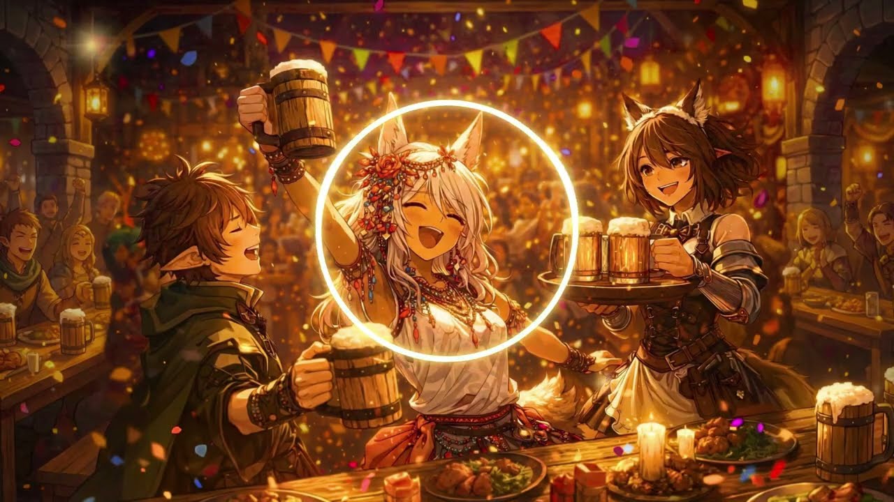 Medieval Tavern Ambience | Celebrating the Victory over the Demon King 🎉