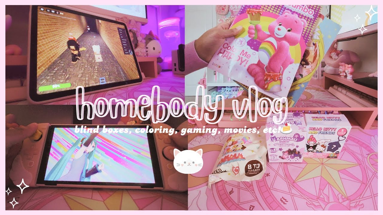 homebody vlog ★ blind boxes, coloring, gaming, movies, and more!