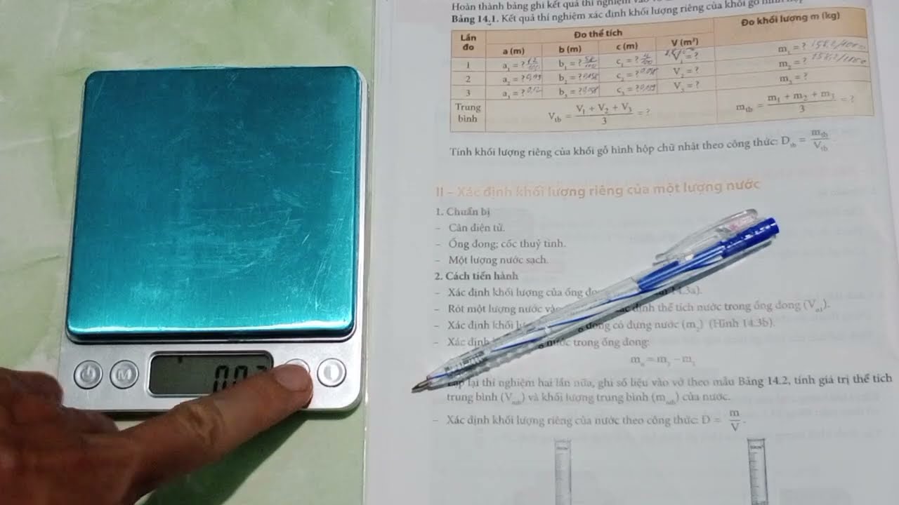 Bài 14. Thực hành xác định khối lượng riêng khtn 8
