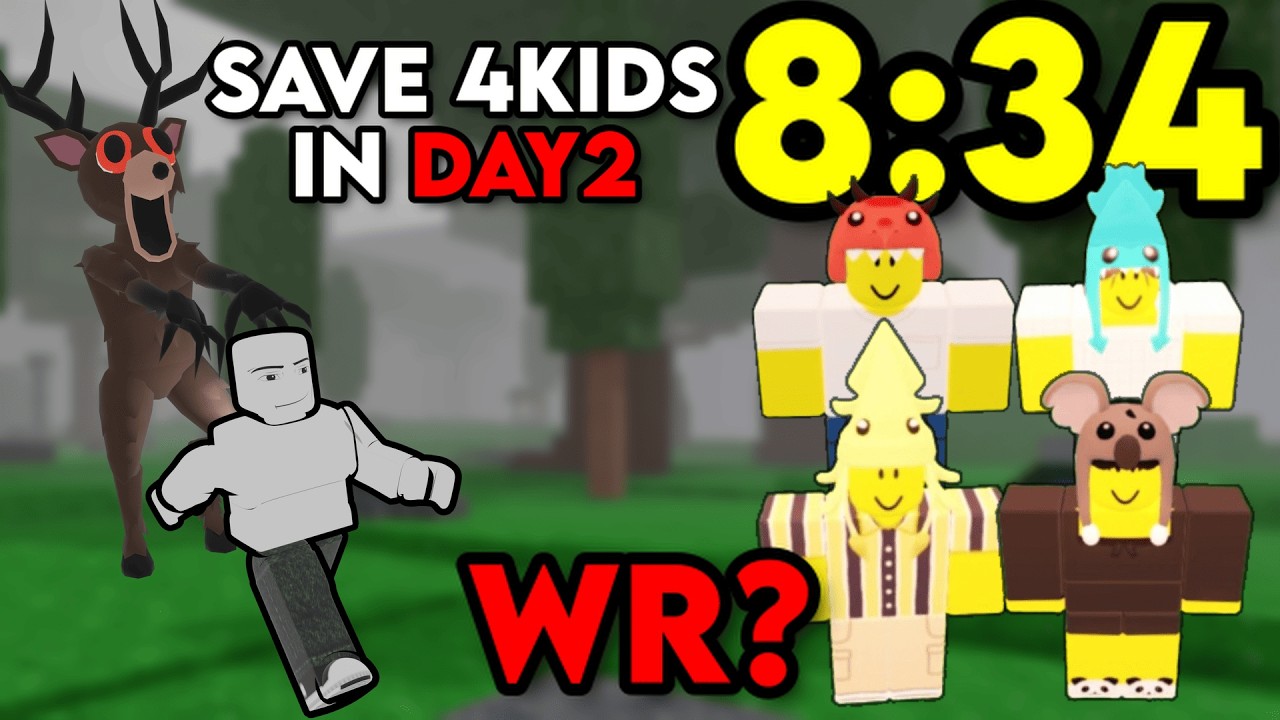 Solo Speedrun of 99 Nights in the Forest Finding 4 Childrens 8:34 | Roblox