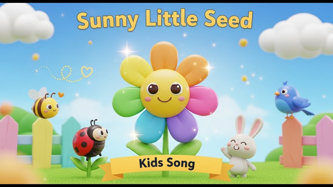 Sunny Little Seed | Cute 3D Kids Rhyme with Bee, Bunny & Ladybug | Nature & Counting Song