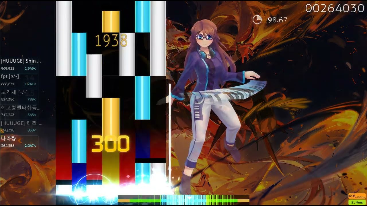 [Osu!mania] ★9.55 Camellia - Flamewall [Leeju's 7k Blazing Heart] 98.72% S