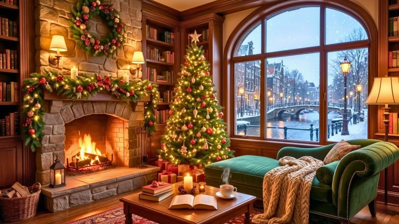 Dreamy Snowfall Jazz Lounge 🌨️🎷 Relaxing Saxophone & Fire Sounds for Calm Mind