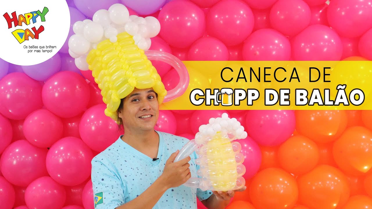 Caneca de Chopp de Balão/Bexiga  - Técnica: Intermediária 🎈🎈