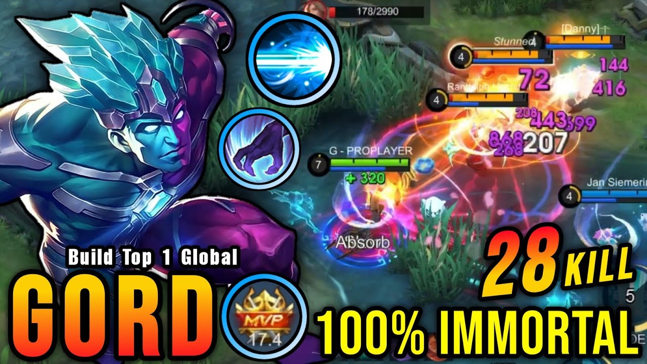 28 Kills No Death!! Next Level Play Gord Best Build Jungler!! - Build Top 1 Global Gord ~ MLBB