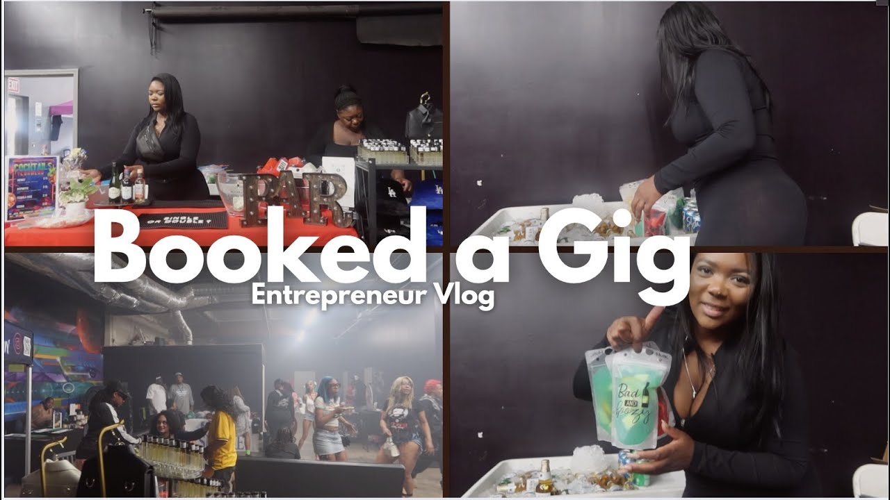 productive day | bartending event, setting up, get ready with me, full vlog