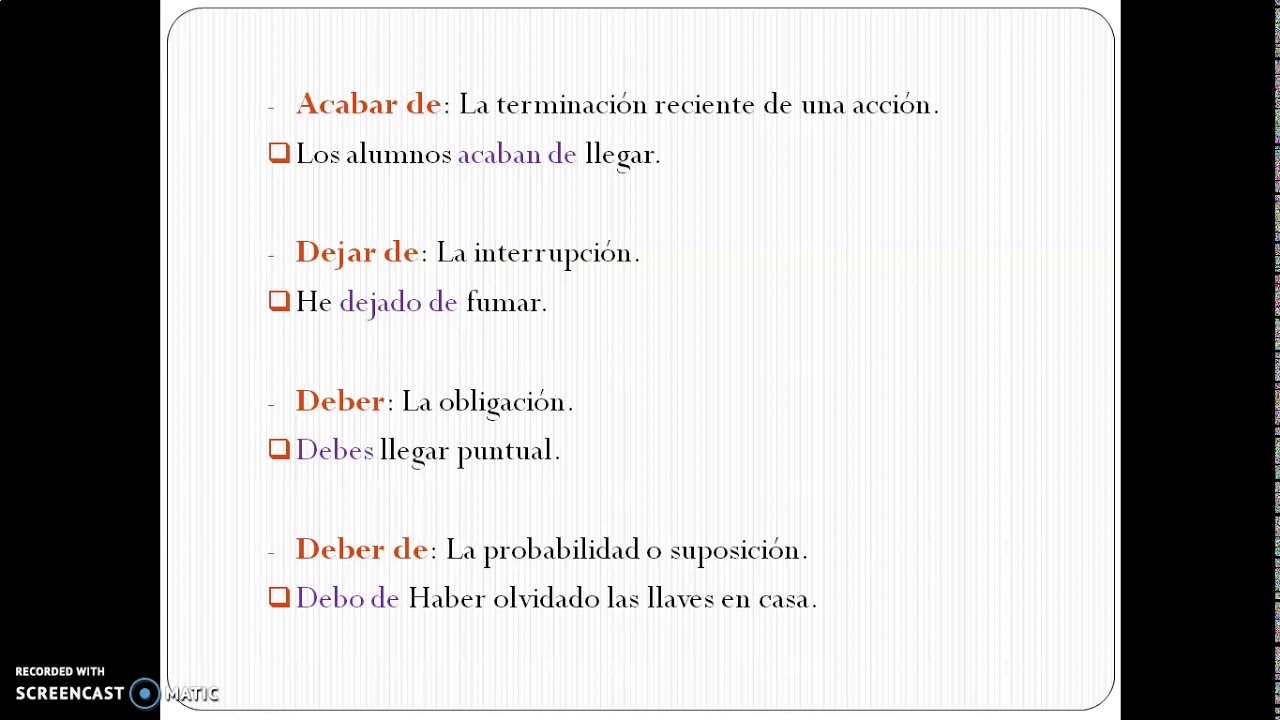 Perífrasis verbales de infinitivo