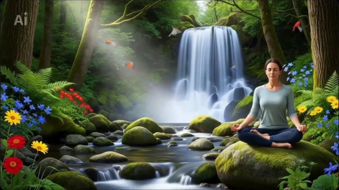 Zen Waterfall Meditation 🌿🧘‍♀️ | Relaxing Nature Sounds for Deep Calm & Inner Peace