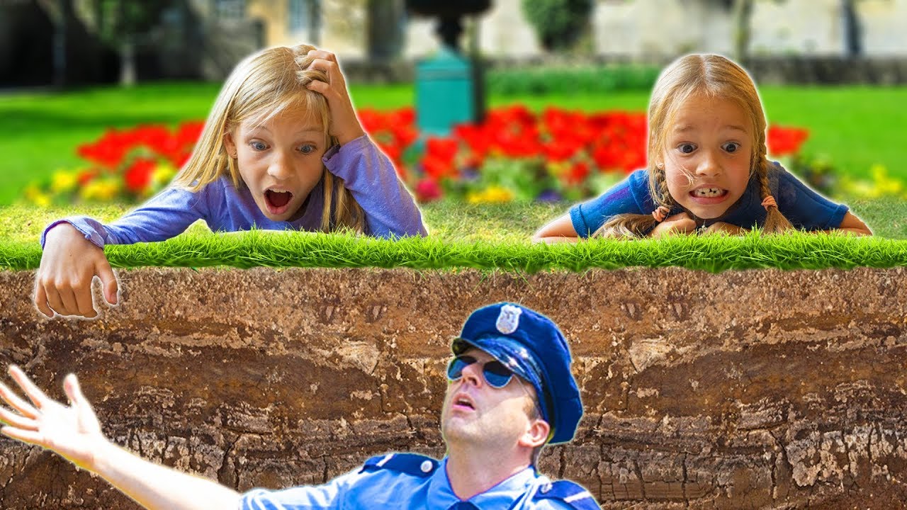 Amelia and Avelina help the police officer adventure