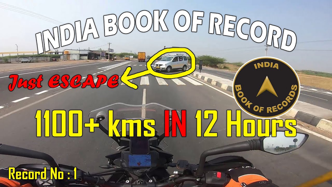 🤞 My First INDIA BOOK OF RECORD 🎯| 12 Hours Non-Stop RIDE 1100+ KMS 🎬| Part - 1