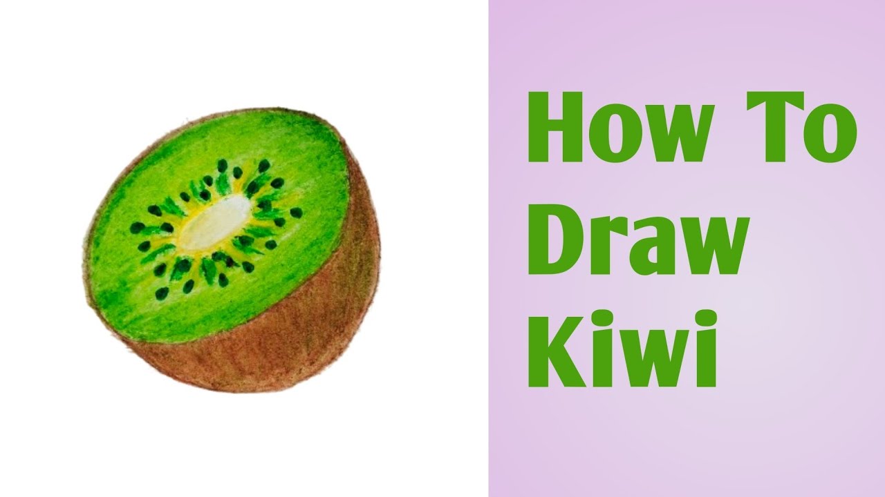 How To Draw Kiwi 🥝 Fruit || Kiwi Fruit Drawing Step by Step #ytvideo #drawing #art #fruit 
