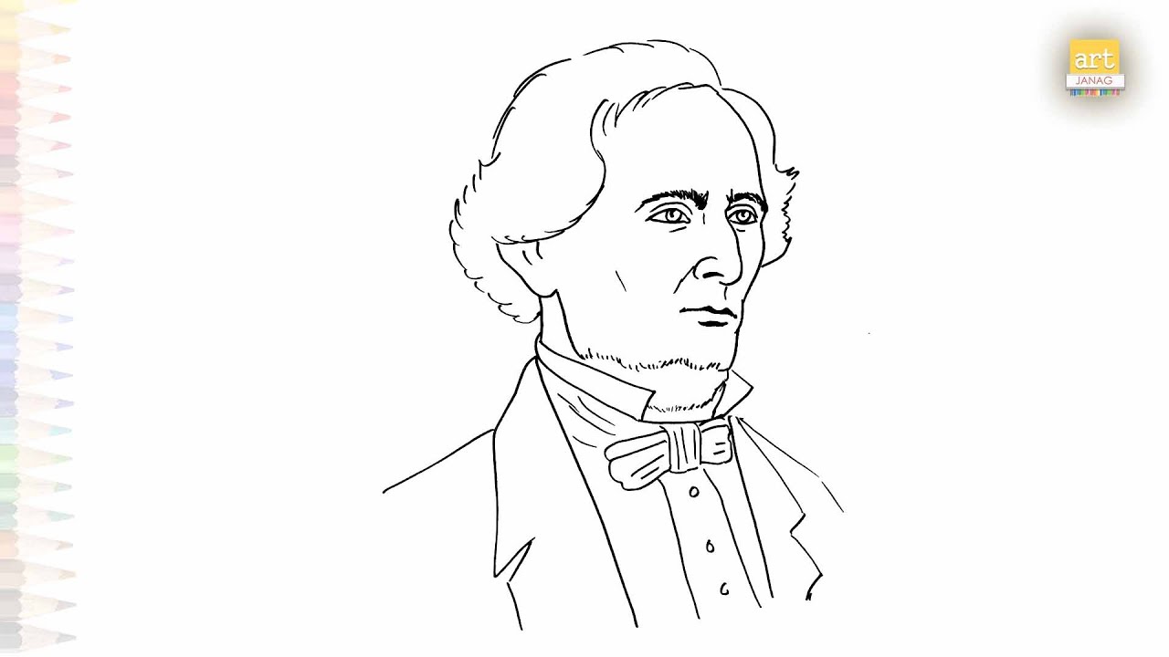 Jefferson Davis drawing easy | Portrait sketches | How to draw Jefferson Davis step by step simply