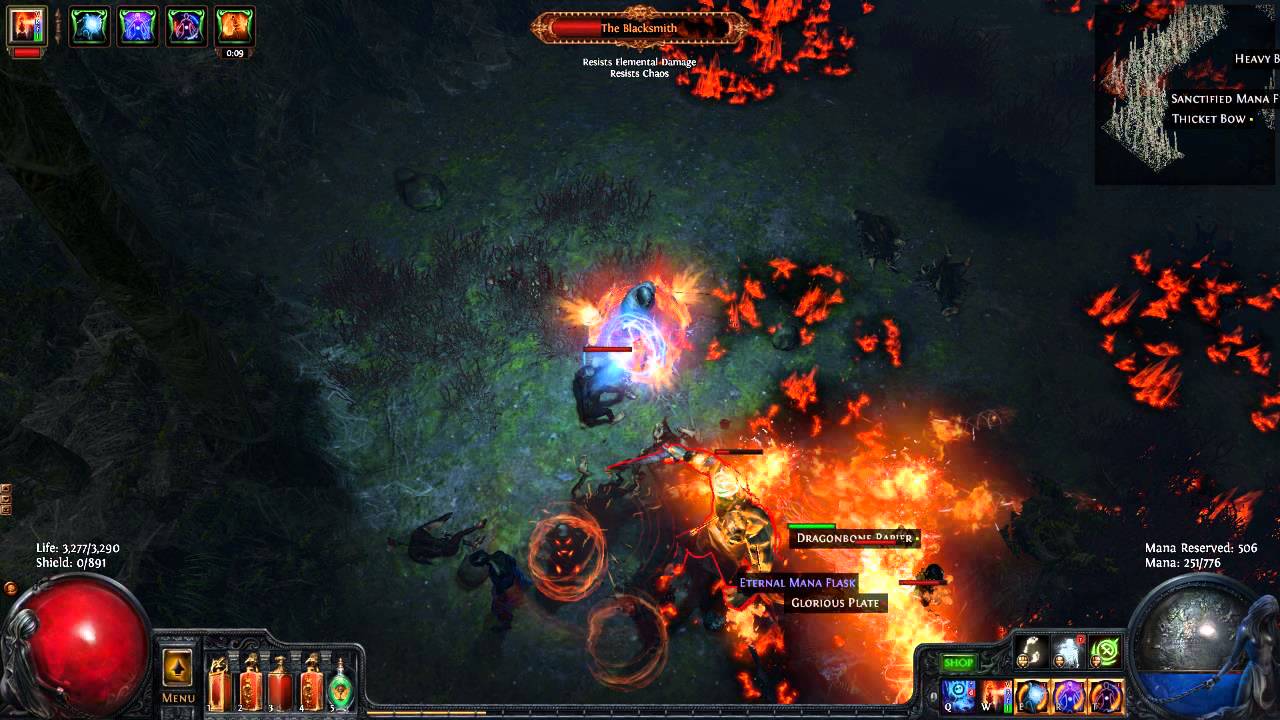 Path of exile -  Spider Forest 69 Map Boss Only - Dual Flame Totem