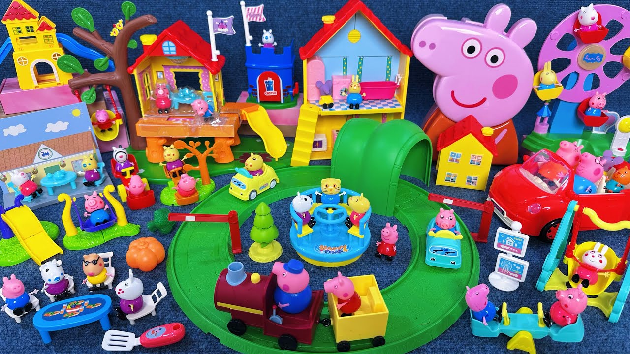 12 Minutes Satisfying with Unboxing Peppa Pig Track Car Playground Playset ASMR｜Review Toys