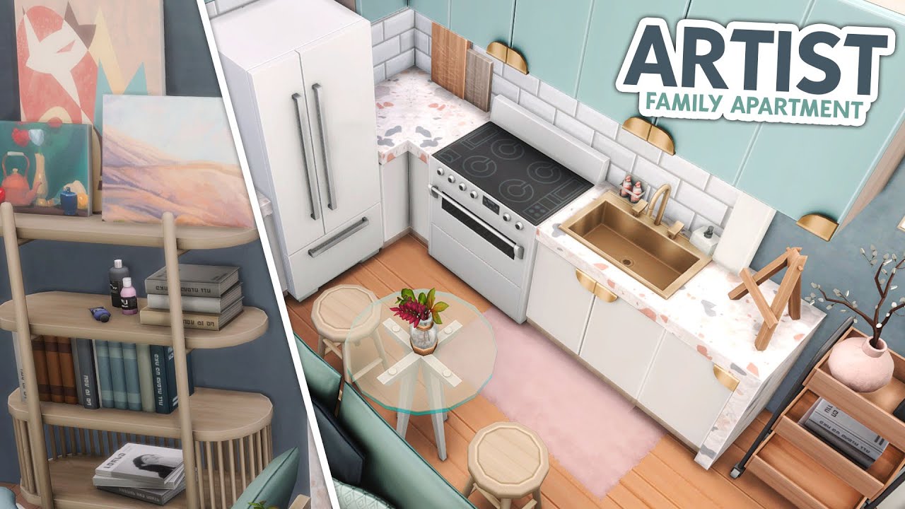 Artsy Apartment for a Single Parent // The Sims 4 Speed Build: Apartment Renovation [CC]