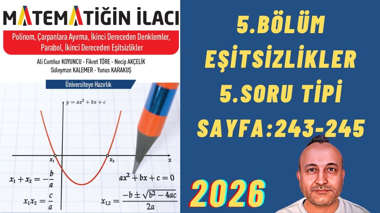 96 Matematiğin İlacı Polinomlar Fasikülü 5.Bölüm EŞİTSİZLİKLER 5.Soru Tipi Sayfa:243-245