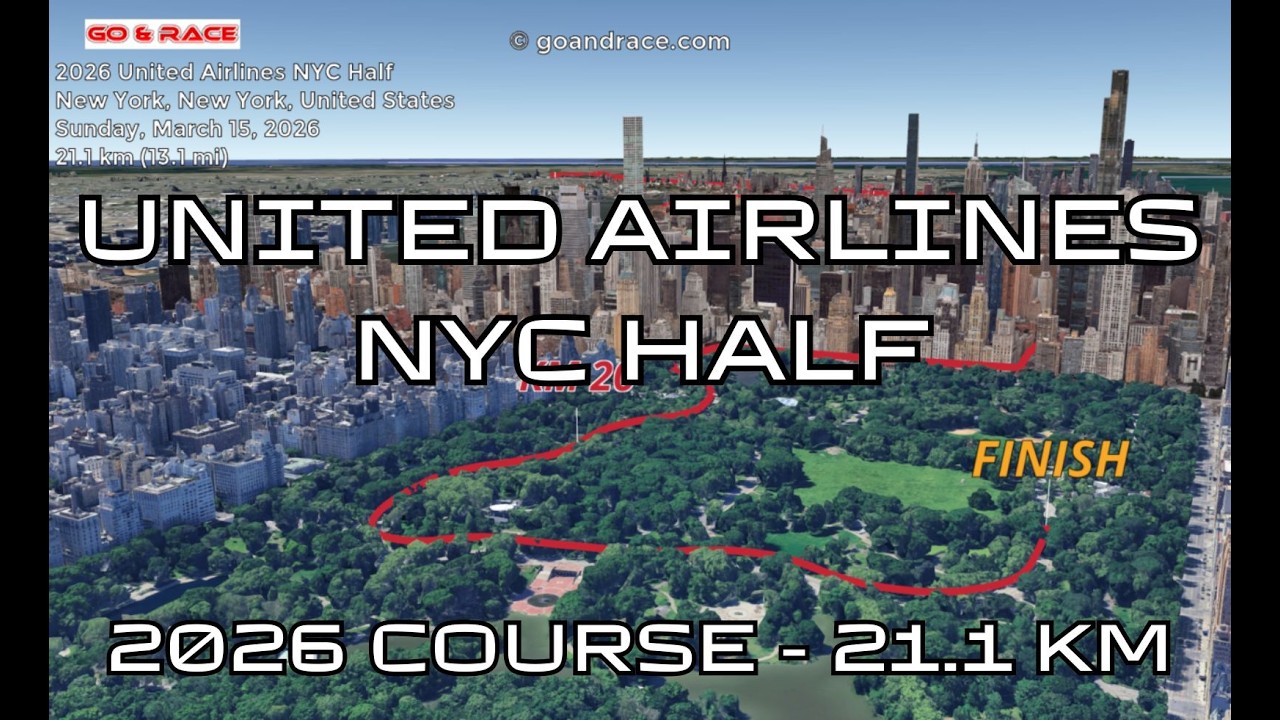 2026 United Airlines NYC Half: 3D Video Course Map | 21.1 km - New York