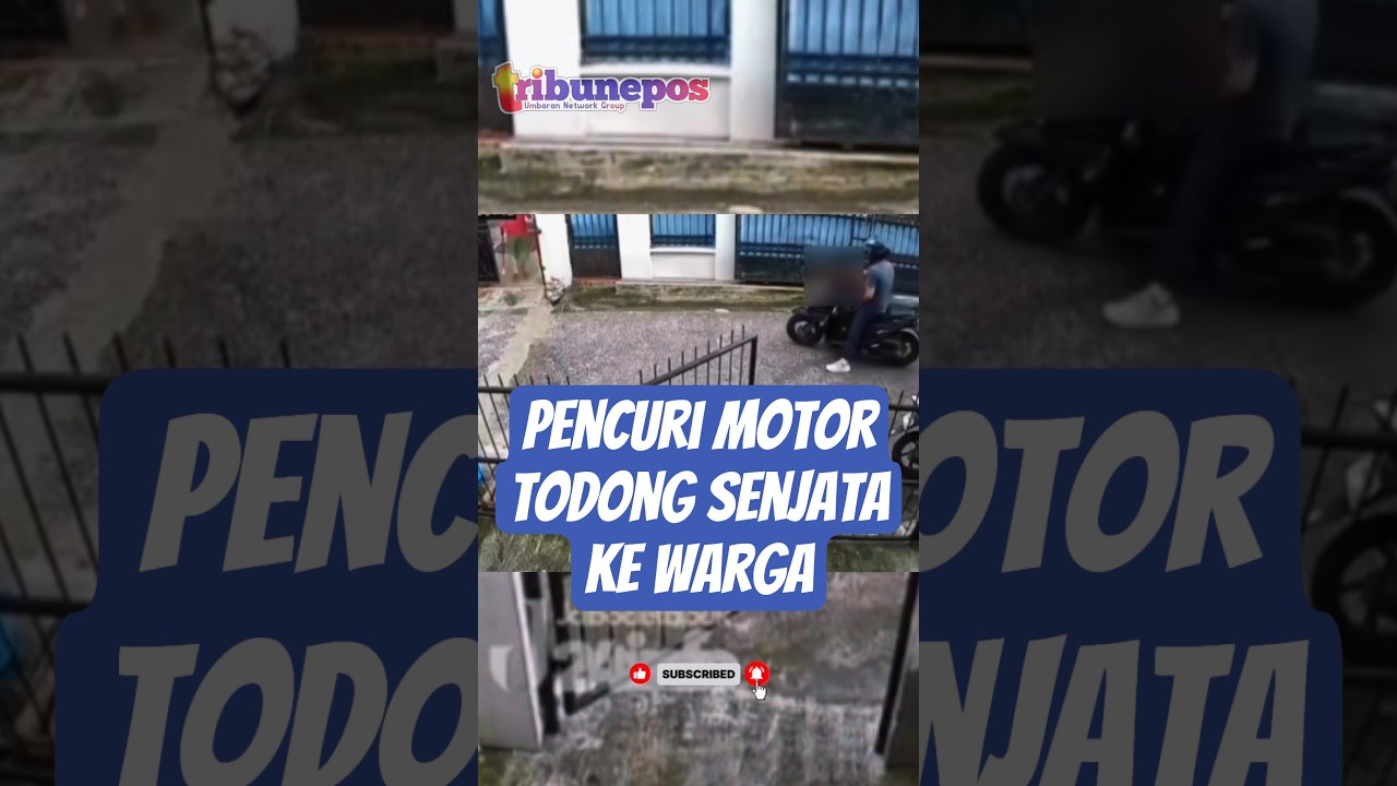 Viral CCTV: Pencuri Motor Todong Senjata Api Pria Paruh Baya di Pagi Hari