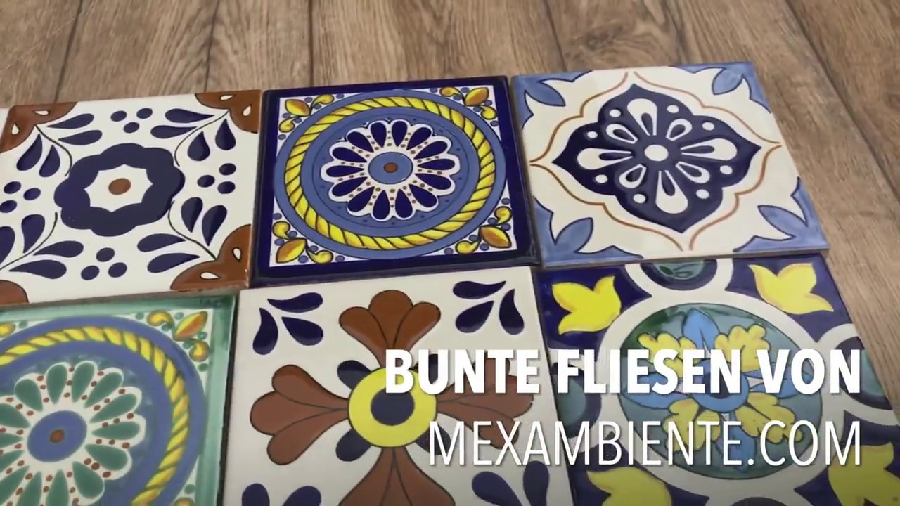 Bunte Fliesen von Mexambiente, aus Mexiko, handbemalt, wundersch&ouml;n!