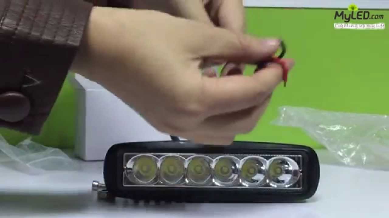 6.3 inch LED Work Light 18W 1200LM 6-LED White Light Square Spotlight - MyLED.com