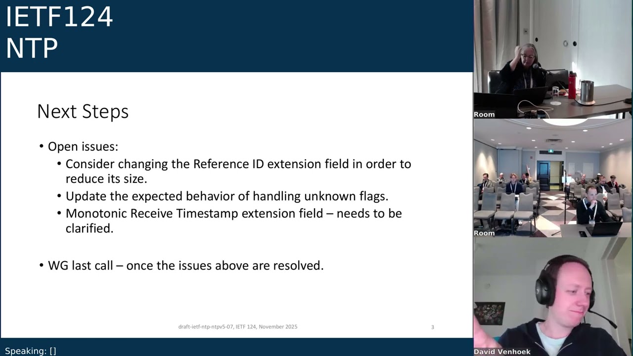 IETF 124: Network Time Protocols (NTP) 2025-11-04 14:30