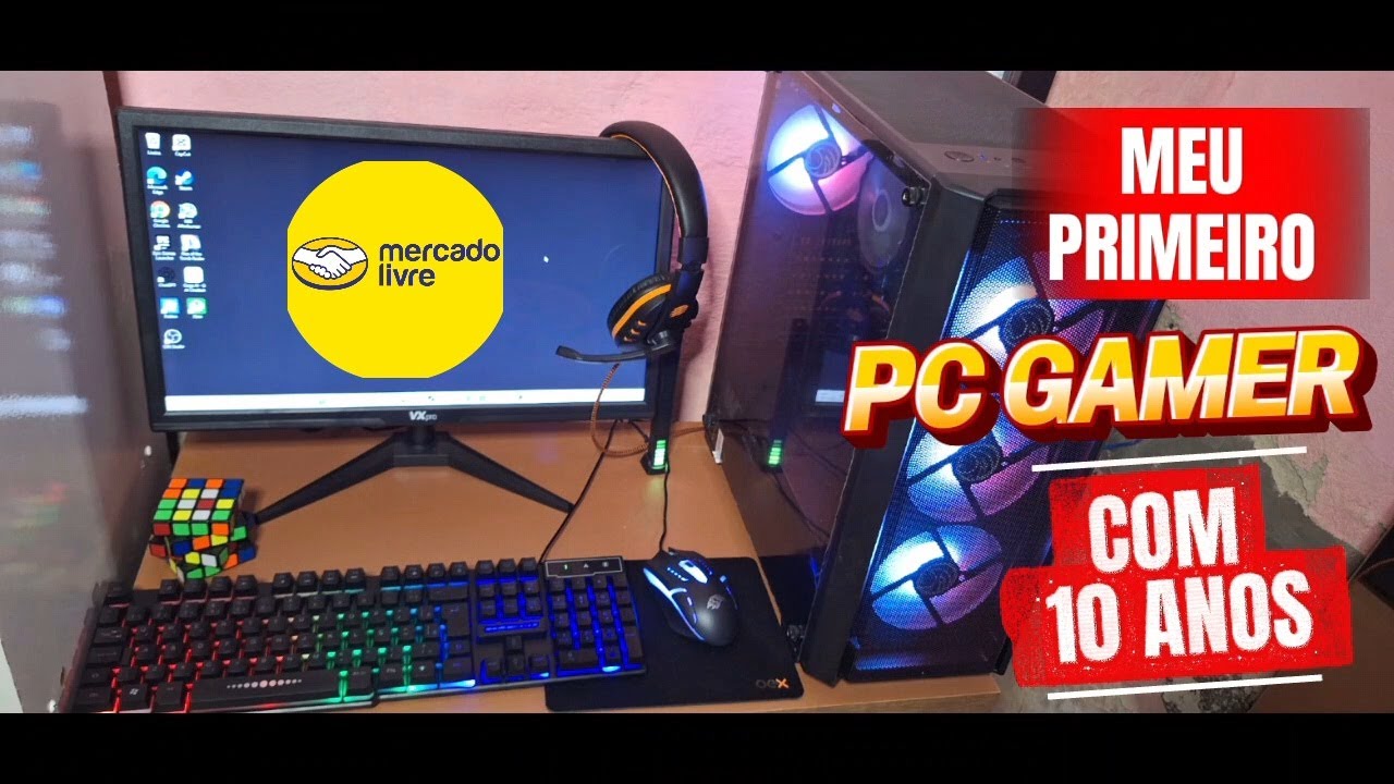 MEU PRIMEIRO PC GAMER! Unboxing do COMPUTADOR COMPLETO do Mercado Livre — Será que vale a pena?