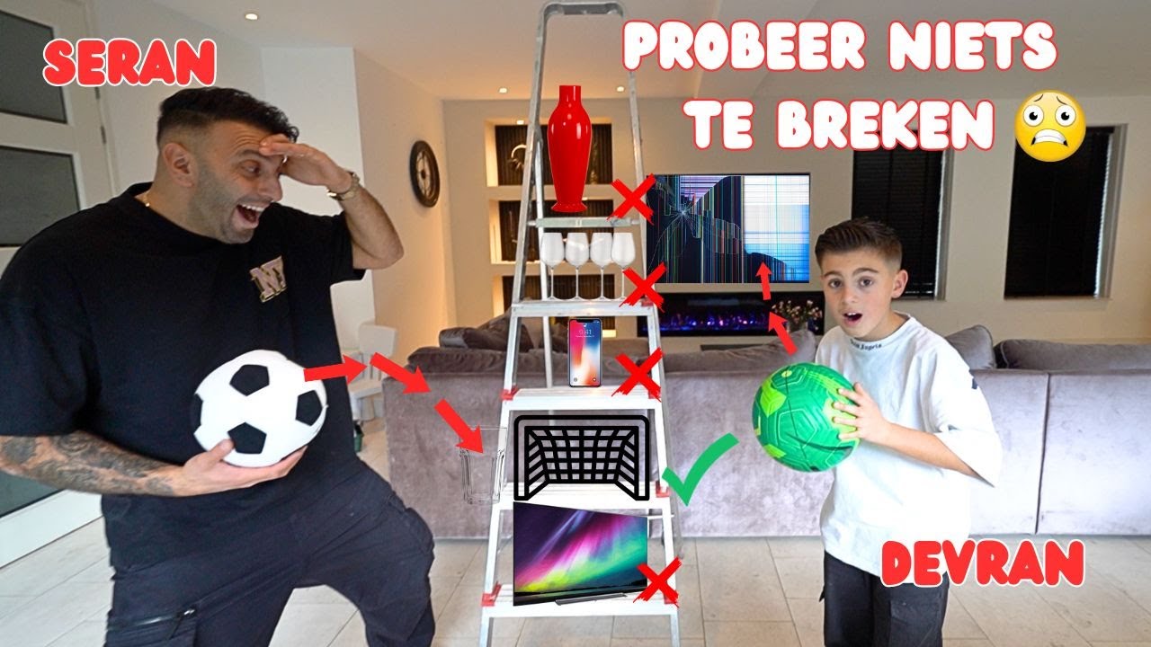 VOETBALCHALLENGES IN HUIS DEVRAN VS SERAN *LASTIG*! | LAKAP JUNIOR