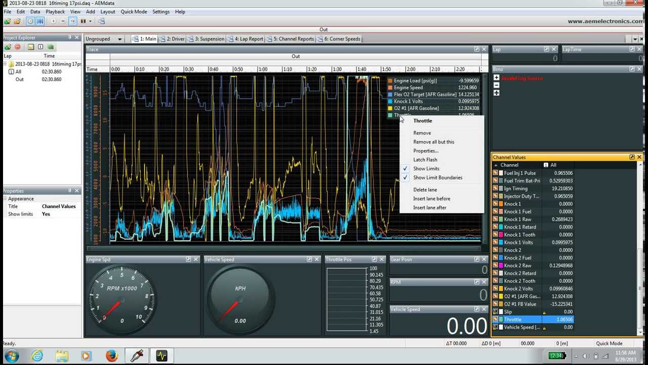 How to use Virtual Dyno for AEM EMS Series 2 AEMData logs S2000