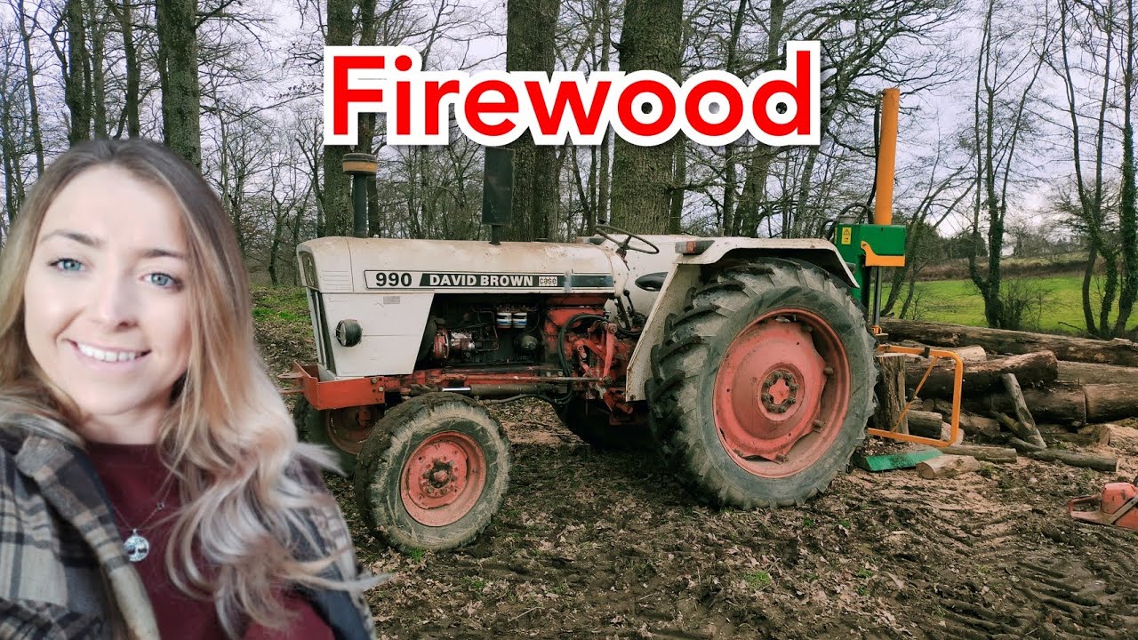 CHOPPING FIREWOOD - Timber with the David Brown 990