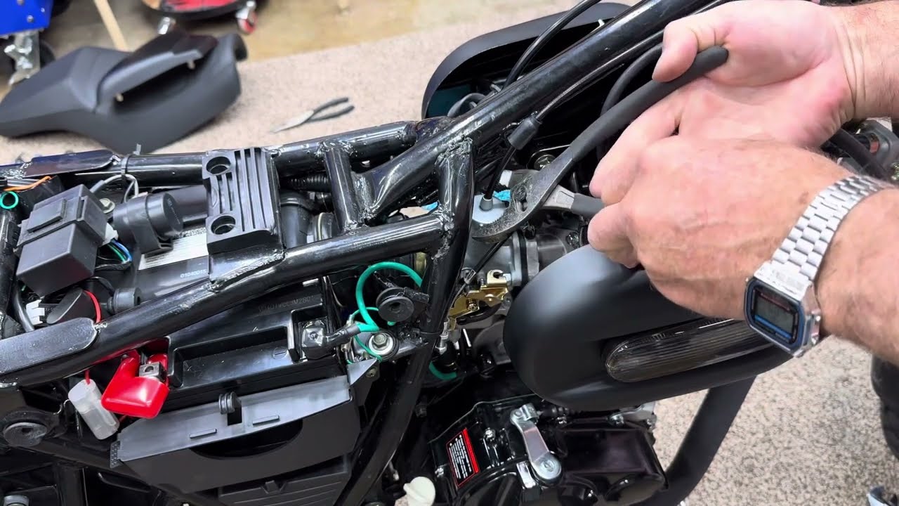VENOM GHOST CHOPPER 250, GAS TANK REMOVAL, THROTTLE CABLE REMOVE AND REPLACE