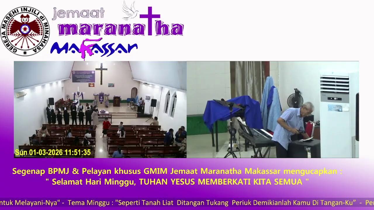IBADAH MINGGU SENGSARA II, 1 MARET 2026  GMIM MARANATHA MAKASSAR