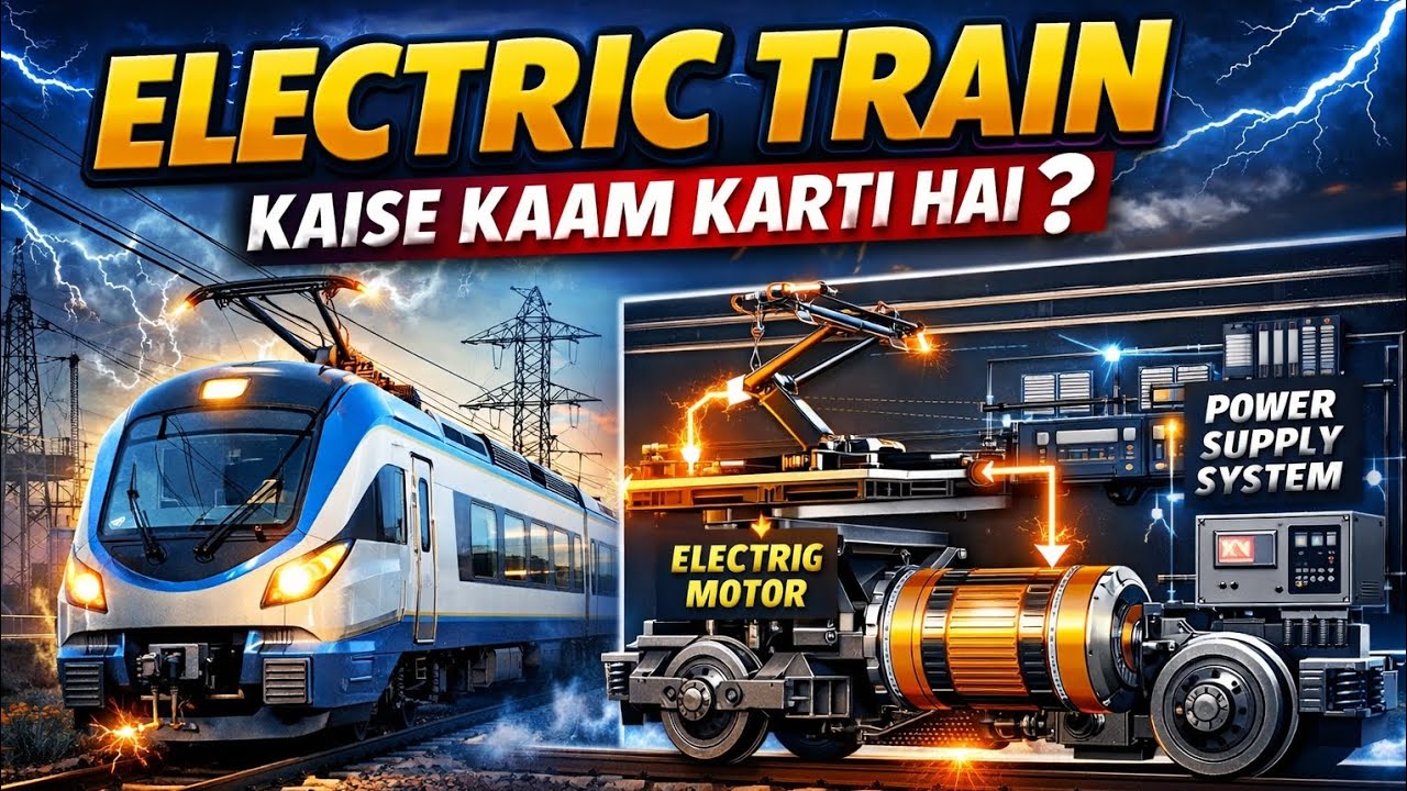 Electric Train Kaise Kaam Karti Hai? | Electric Motor & OHE System Explained | Railway Working Hindi
