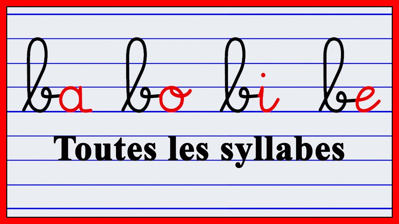 apprendre à lire et à écrire les syllabes en français
