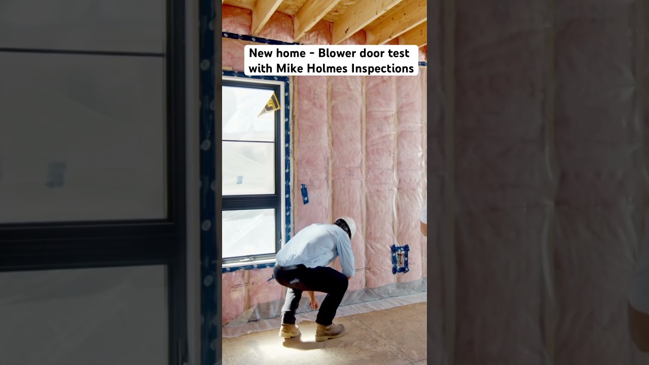 Blower door testing on new construction with #MikeHolmes inspections #newhome #newconstruction
