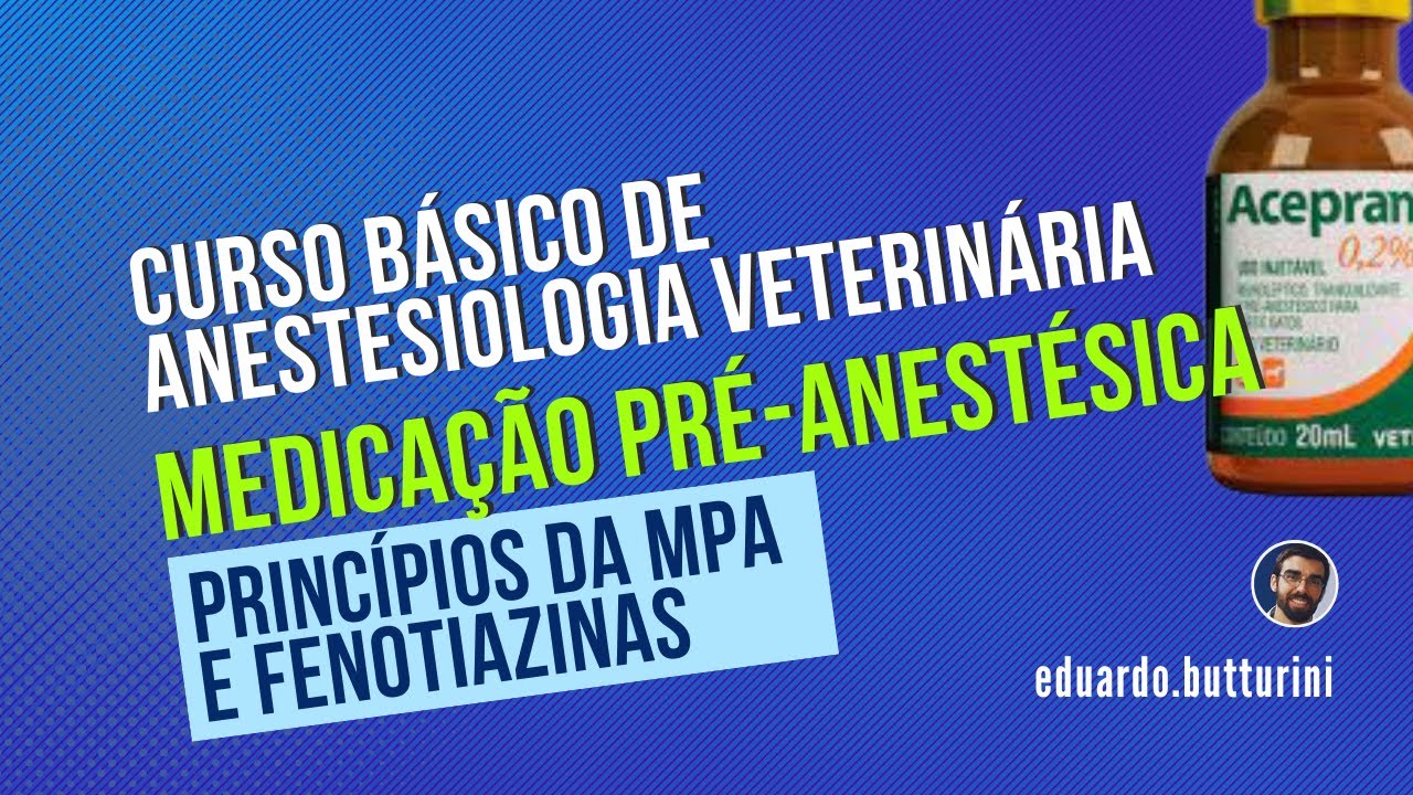 Aula 13 - MPA - princípios da MPA e fenotiazinas (Curso básico de anestesiologia veterinária)