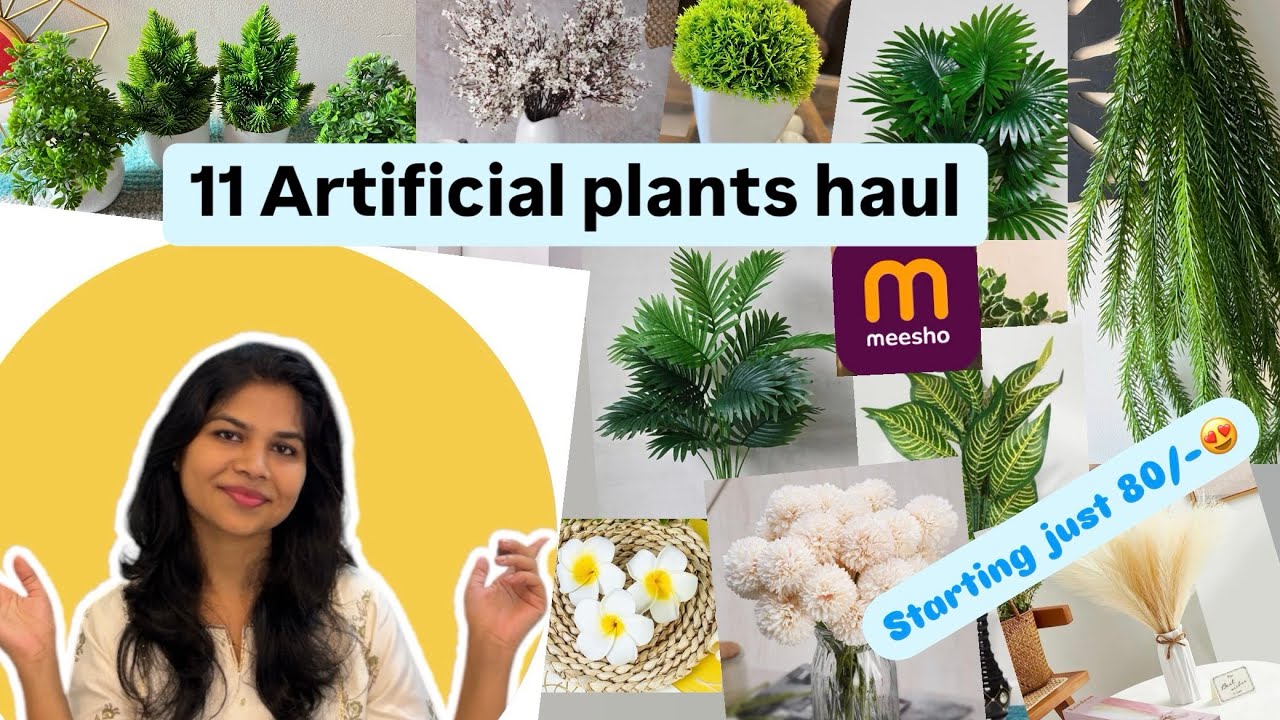Meesho Artificial Plants 🪴 for home decor | huge artificial plant haul | fake plants #meesho