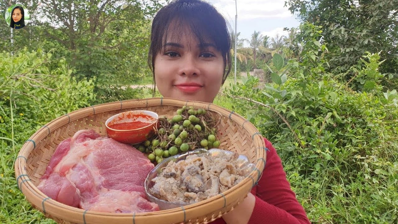Creamy Fermented Fish Paste Recipe (Brahok Ktis) - Cooking Fermented Fish Paste in My Village