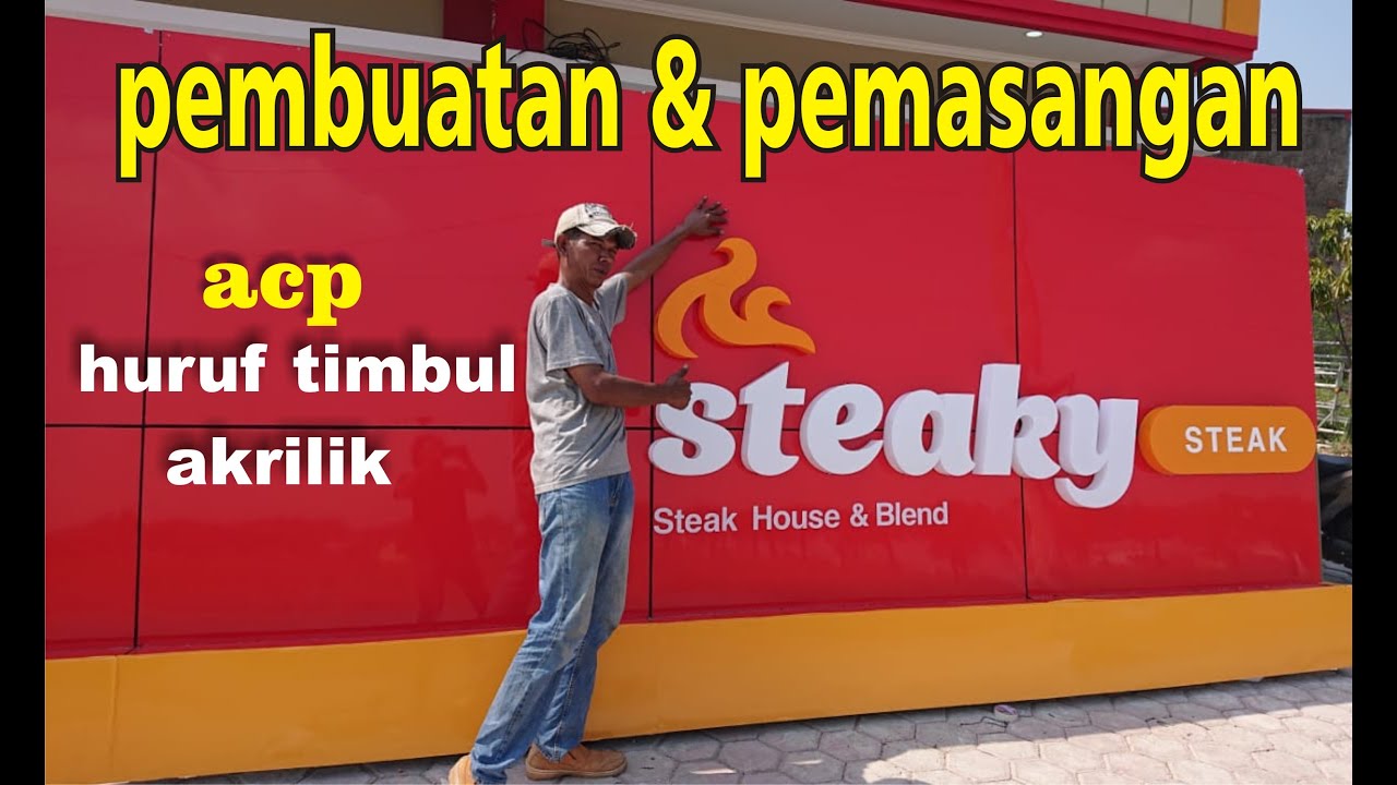 KREATIF PEMBUATAN DAN PEMASANGAN ACP+HURUF TIMBUL AKRILIK (STORY)