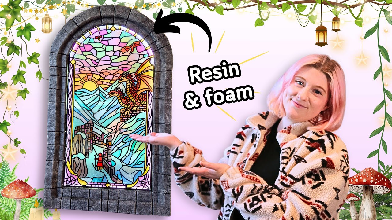 I made a faux Stained Glass Window✨🐉