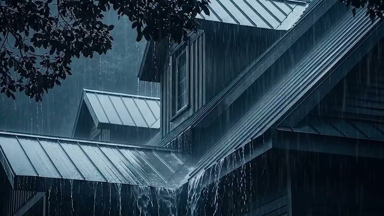 Overcome Stress Instantly with Heavy Rain & Powerful Thunder on Rusty Roof